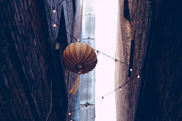 paper lantern on a light string